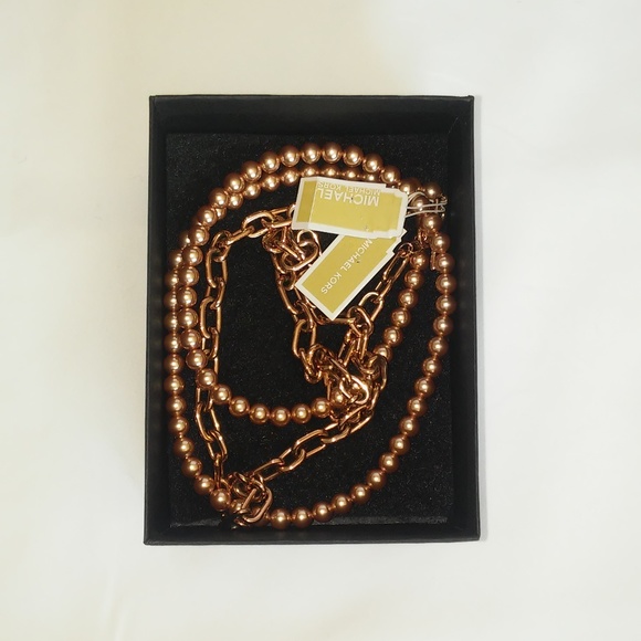 Michael Kors Jewelry - MICHAEL KORS NWT Pearl Links Dual Strand Necklace